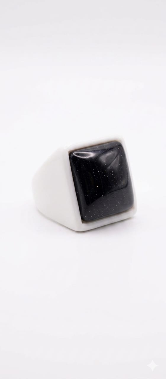 Anillo Vintage Blanco y Negro
