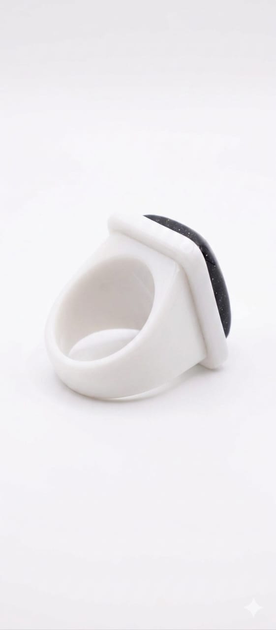 Anillo Vintage Blanco y Negro
